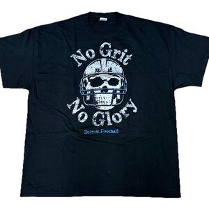 NWT DETROIT LIONS Black No Grit No Glory T-Shirt Big Helmet Skull NFL Tee